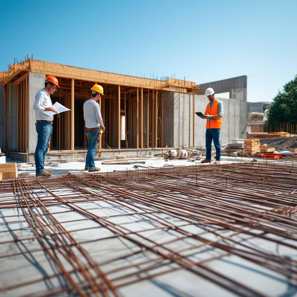 Image of a construction site with rebar