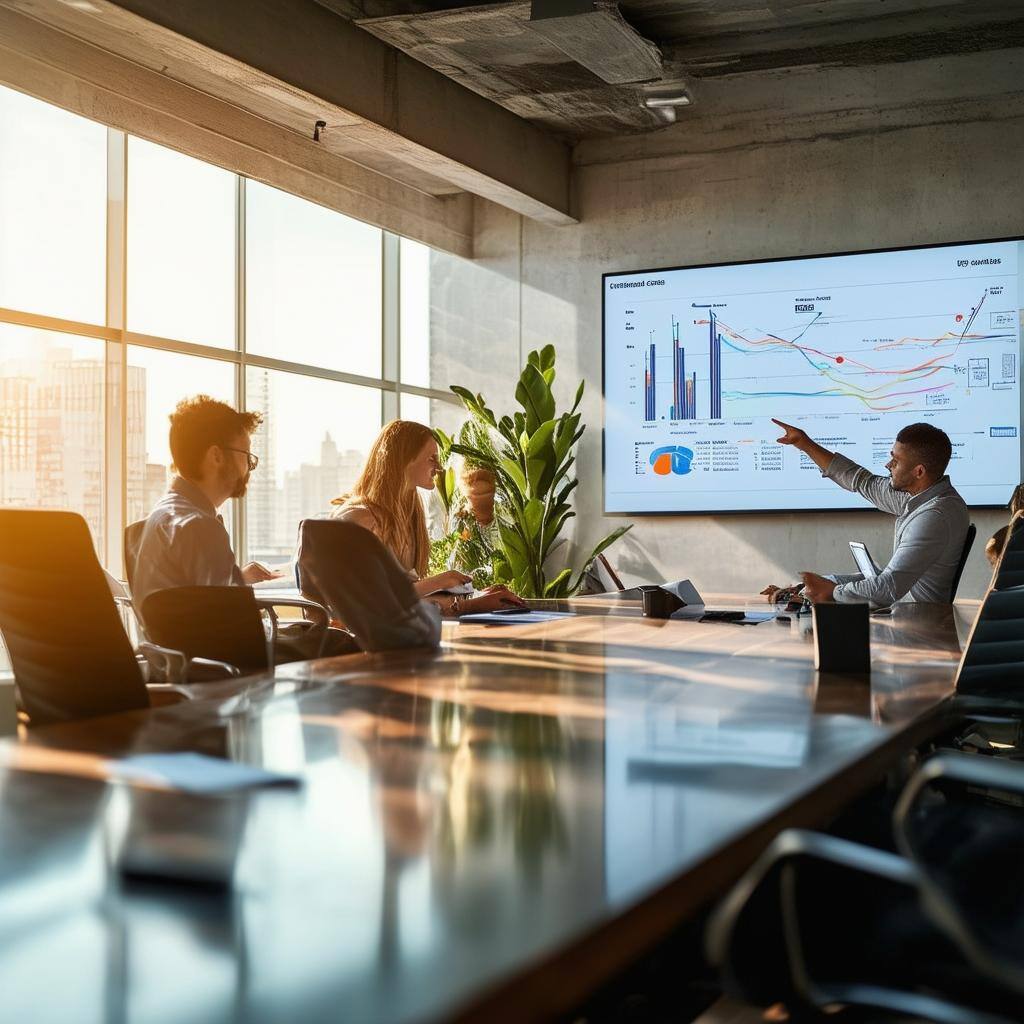 Professionals collaborating at a conference room table